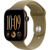 Apple Watch Series 12, Smartwatch bronze, Aluminium, 46 mm, Sportarmband Oliv S/M, Cellular