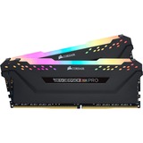 Corsair DIMM 16 GB DDR4-3200 (2x 8 GB) Dual-Kit, Arbeitsspeicher schwarz, CMW16GX4M2C3200C16, Vengeance RGB PRO, INTEL XMP