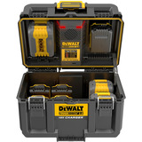 DEWALT ToughSystem 2.0 Charger Box DWST83471, Ladestation schwarz, Gleichzeitiges Laden von 2 18Volt XR / 54Volt FLEXVOLT Akkus