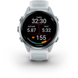 Garmin Forerunner 570, Smartwatch weiß/hellblau, 42 mm, Silikon-Amband