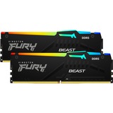 Kingston FURY DIMM 64 GB DDR5-6000 (2x 32 GB) Dual-Kit, Arbeitsspeicher schwarz, KF560C36BBEAK2-64, FURY Beast RGB, AMD EXPO