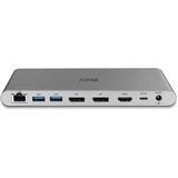 Lindy DST-Pro 5K XT, Dockingstation silber, 5K DP, HDMI, PD 3.0 100W, USB 3.2 Gen 1, Gigabit, SD, MicroSD, Audio