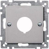 Merten Zentralplatte mit Einlochbefestigung für Befehlsgerät, Abdeckung aluminium, Retail
