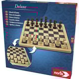 Noris Deluxe Holz - Schach & Dame, Brettspiel 