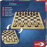 Noris Deluxe Holz - Schach & Dame, Brettspiel 