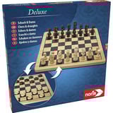 Noris Deluxe Holz - Schach & Dame, Brettspiel 