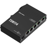 Teltonika TSW114, Switch schwarz, Ethernet Switch mit DIN-Schiene