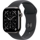 Apple Watch Series 11, Smartwatch Titan Schiefer, Titangehäuse, 42 mm, Sportarmband steingrau S/M, Cellular