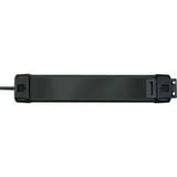 Brennenstuhl Premium-Line Steckdosenleiste 5-fach schwarz, 3 Meter, 60.000A Überspannungsschutz, 1 Main- und 4 Follow-Steckdosen