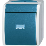 Busch-Jaeger Wechselschalter 2601/6 Wippe mit Komplettgehäuse Aufputz grau, Retail