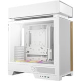 DeepCool CL660 WH, Tower-Gehäuse weiß/holz, Tempered Glass