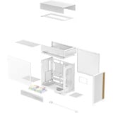DeepCool CL660 WH, Tower-Gehäuse weiß/holz, Tempered Glass