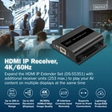 Digitus HDMI IP Receiver, 4K/60Hz, HDMI Verlängerung schwarz