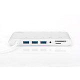 Digitus Universal Docking Station, Dockingstation silber, USB-C, HDMI, VGA, Gigabit LAN