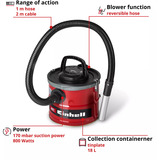 EINHELL TC-AV 1830 D, Aschesauger 