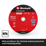 EINHELL Trennscheibe dünn, Ø 230 x 2,0mm, 3 Stück für Winkelschleifer