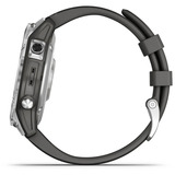 Garmin fēnix 7 - Standard Edition, Smartwatch silber, 47 mm, graphitfarbenes Armband aus Silikon