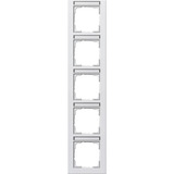 Gira Abdeckrahmen fünffach Rahmen senkrecht bruchsicher, Abdeckung weiß, Retail