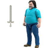 Mattel Minecraft Movie große Steve-Actionfigur, Spielfigur 30 cm große Sammelfigur