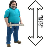Mattel Minecraft Movie große Steve-Actionfigur, Spielfigur 30 cm große Sammelfigur