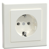Merten Schutzkontaktsteckdose mit Schraubklemme und erhöhtem Berührungsschutz weiß, Retail