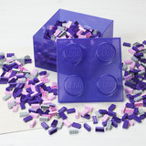 Room Copenhagen LEGO Storage Brick 4 Top Lid Glitter , Aufbewahrungsbox violett/transparent