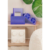 Room Copenhagen LEGO Storage Brick 4 Top Lid Glitter , Aufbewahrungsbox violett/transparent