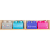 Room Copenhagen LEGO Storage Brick 4 Top Lid Glitter , Aufbewahrungsbox violett/transparent