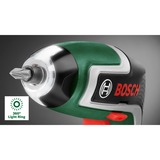 Bosch Heimwerken & Garten Akkuschrauber IXO 7 Wasserwagen-Set 3,6Volt grün/schwarz, Li-Ionen Akku 2,0Ah, Wasserwaage 12cm, Bitsatz