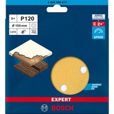 Bosch Professional Expert C470 Schleifblatt, Ø 150mm, K120 5 Stück, für Exzenterschleifer