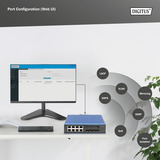 Digitus Industrieller 16+2-Port L2 managed Gigabit Ethernet PoE, Switch 