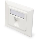 Digitus Leerdose für Keystone Module, 1x RJ-45, Anschlussdose weiß, 45° Auslass
