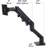 Ergotron HX Monitor Arm mit HD-Gelenk, Monitorhalterung schwarz, für ultrabreite Curved Monitore