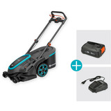 GARDENA Akku-Rasenmäher PowerMax Duo 46/36V P4A, Ready-To-Use-Set 2, 36Volt (2x18V) schwarz/grau, 2x Li-Ion Akku 2,5Ah, POWER FOR ALL ALLIANCE