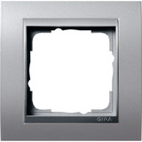 Gira Abdeckrahmen 1-fach mit Zwischenrahmen, Abdeckung aluminium, Retail