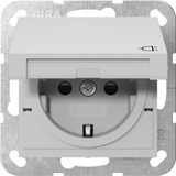 Gira Schutzkontaktsteckdose Typ F 16 Ampere 250 Volt mit Klappdeckel und erhöhtem Berührungsschutz grau, Retail