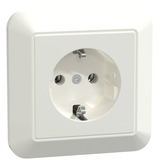 Merten Schutzkontakt-Steckdose mit voller Abdeckplatte, Unterputz, 16 Ampere, 250 Volt, glänzend weiß (glänzend), Retail