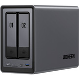 UGREEN DXP2800 Bundle mit 2x Toshiba N300 4 TB (MN10ADA400ES), NAS grau/schwarz