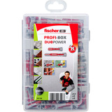 fischer Profi-Box DuoPower kurz/lang (150 Teile), Dübel hellgrau/rot, 150-teilig