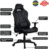 Arozzi Torretta SoftPU, Gaming-Stuhl schwarz, Pure Black