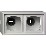 Gira Aufputzgehäuse 2-fach mit Abdeckrahmen glänzend weiß, Retail