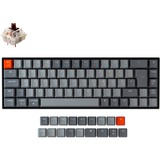 Keychron K6, Gaming-Tastatur schwarz/grau, DE-Layout, Gateron Brown, Hot-Swap, RGB