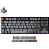 Keychron K8, Gaming-Tastatur schwarz/grau, DE-Layout, Gateron Blue, Hot-Swap, RGB