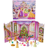 Mattel Disney Princess Adventskalender mit 24 Tagen und kleinen Puppen und Zubehör 
