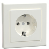 Merten Schutzkontakt-Steckdose mit voller Abdeckplatte, Unterputz, 16 Ampere, 250 Volt weiß (matt), Retail