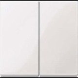 Merten Wippe für Serienschalter, zweiteilige Taste, glänzende Thermoplast-Abdeckung weiß (glänzend), Retail