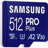 Samsung PRO Plus 512 GB microSDXC (2023), Speicherkarte blau, UHS-I U3, Class 10, V30, A2
