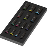 Wera 9728 Schaumstoffeinlage Zyklop B 3/8" Impaktor Deep Steckschlüsseleinsatz Set 1 schwarz/mehrfarbig, 15-teilig, für Tool Rebel Werkstattwagen