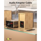 goobay Plus Audio Adapterkabel AUX 3,5mm Klinke > Stereo-Cinch Stecker schwarz/silber, 3 Meter