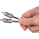 goobay Plus Audio Adapterkabel AUX 3,5mm Klinke > Stereo-Cinch Stecker schwarz/silber, 3 Meter